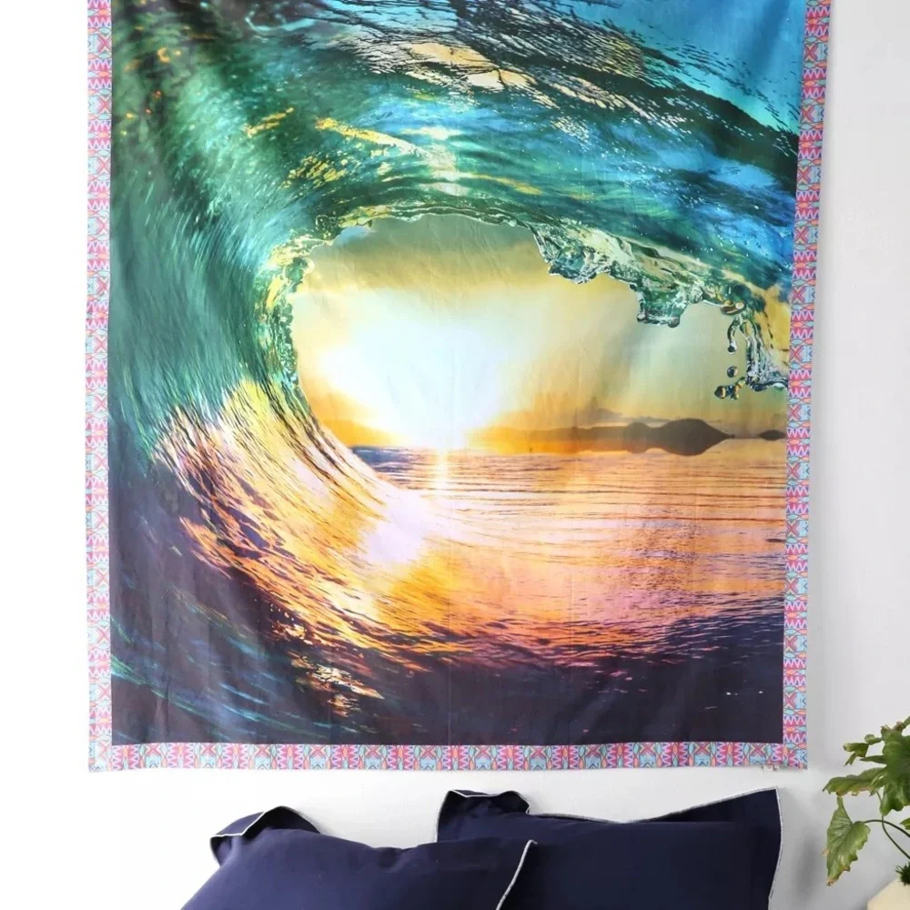 urban outfitters Plum & Bow Rainbow Wave Tapestry